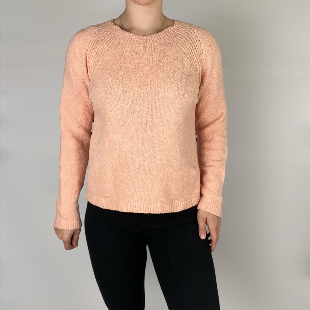 EILEEN FISHER‎ Organic Cotton Crewneck Knit Sweater Pink Long Sleeve